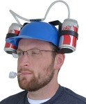 Blue Party Hat Beer Soda Drinking Helmet