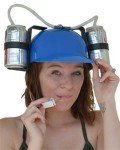 Blue Party Hat Beer Soda Drinking Helmet