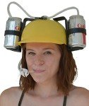 Beer and Soda Guzzler Helmet Party Hat - Yellow