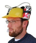 Beer and Soda Guzzler Helmet Party Hat - Yellow