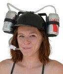 Beer Soda Guzzler Helmet Party Hat - Black