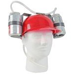 Beer Soda Guzzler Helmet Party Hat - Red
