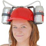 Beer Soda Guzzler Helmet Party Hat - Red