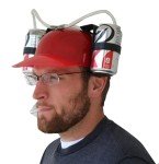 Beer Soda Guzzler Helmet Party Hat - Red