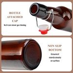 9 Amber Beer Bottles with Flip-Top Caps