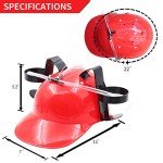 Beer Guzzler Helmet Can Holder with Straw (Red)