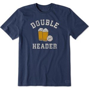 Life is Good Men's Baseball & Beer Tee - Blue