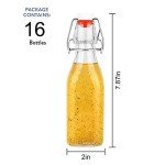 16-Pack 250ml Glass Bottles with Airtight Lids