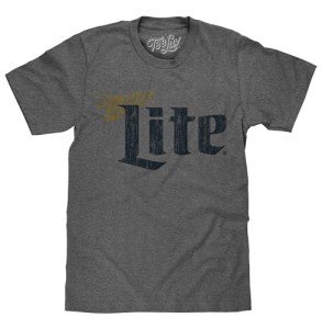 Miller Lite Distressed Men's T-Shirt - Graphite
