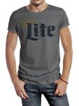 Miller Lite Distressed Men's T-Shirt - Graphite