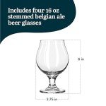 Libbey 16.6-Ounce Belgian Ale Glass Set, 4-Pack