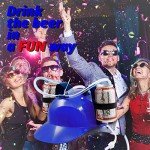 Beer Drinking Hat with Adjustable Koozie and Straw