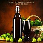 YEBODA 32 oz Amber Beer Bottles, Set of 4