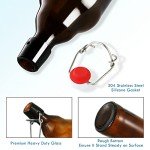 YEBODA 32 oz Amber Beer Bottles, Set of 4