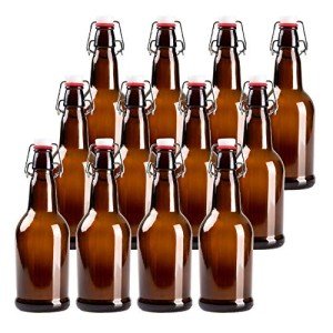 12 Pack of 16oz Amber Bottles for Brewing