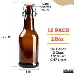 12 Pack of 16oz Amber Bottles for Brewing