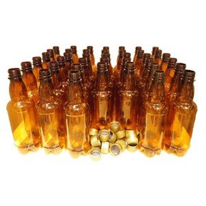 24 Pack Reusable 500ml PET Amber Beer Bottles