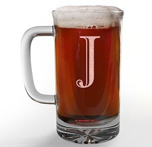 Personalized 16oz Monogram Glass Beer Mug