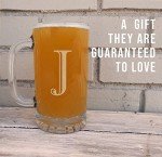 Personalized 16oz Monogram Glass Beer Mug