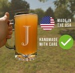 Personalized 16oz Monogram Glass Beer Mug