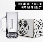 Personalized 16oz Monogram Glass Beer Mug