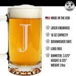 Personalized 16oz Monogram Glass Beer Mug