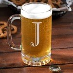 Personalized 16oz Monogram Glass Beer Mug