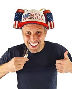 All-American Beer Hat with Straw for Celebrations