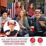 All-American Beer Hat with Straw for Celebrations