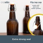 16oz Amber Flip Top Beer Bottles - 12 Pack