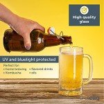 16oz Amber Flip Top Beer Bottles - 12 Pack