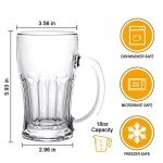 Set of 8 Large Beer Mugs with Handles