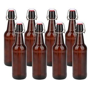 Swing Top Amber Glass Bottles for Home Brewing (8 Pack)