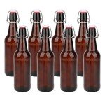 Swing Top Amber Glass Bottles for Home Brewing (8 Pack)