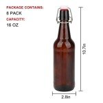Swing Top Amber Glass Bottles for Home Brewing (8 Pack)