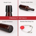 Swing Top Amber Glass Bottles for Home Brewing (8 Pack)