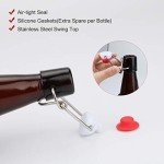 Swing Top Amber Glass Bottles for Home Brewing (8 Pack)