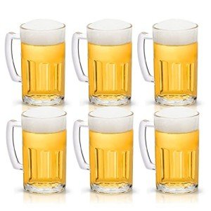 COKTIK Heavy 20 Ounce Beer Mugs - 6 Pack