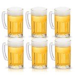 COKTIK Heavy 20 Ounce Beer Mugs - 6 Pack