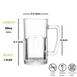 COKTIK Heavy 20 Ounce Beer Mugs - 6 Pack