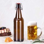 10 Pack Amber Glass Swing Top Beer Bottles