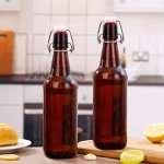 10 Pack Amber Glass Swing Top Beer Bottles
