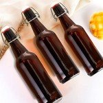 10 Pack Amber Glass Swing Top Beer Bottles