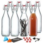 8 Pack 1L Swing Top Glass Brewing Bottles