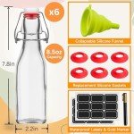 Set of 6 Swing Top Glass Brewing Bottles