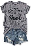 Country Music & Beer Graphic Tee for Women