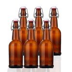 16 Oz Amber Glass Beer Bottles - 6 Pack