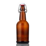 16 Oz Amber Glass Beer Bottles - 6 Pack