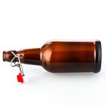 16 Oz Amber Glass Beer Bottles - 6 Pack
