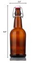 16 Oz Amber Glass Beer Bottles - 6 Pack